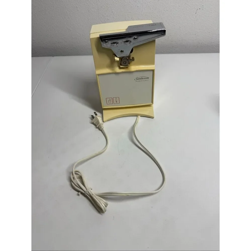 Vintage Sunbeam Automatic Can Opener Knife Sharpener Combo Sunshine Yellow